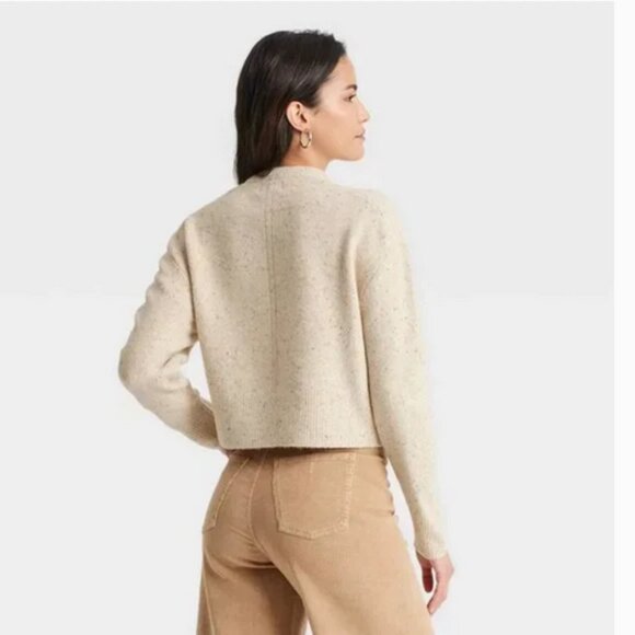 Women's Cozy Knit Crewneck Pullover Sweater - Universal Thread™ Cream XL - Picture 2 of 3